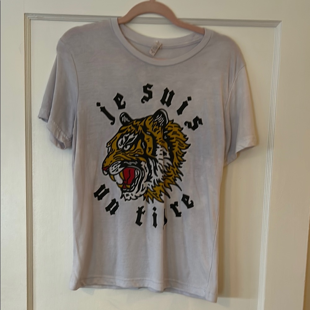 Bella Canvas Gray Short Sleeve Tee with Tiger Graphic